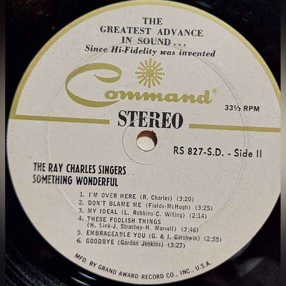 THE RAY CHARLES SINGERS LP vinyl - Picture 8 of 8